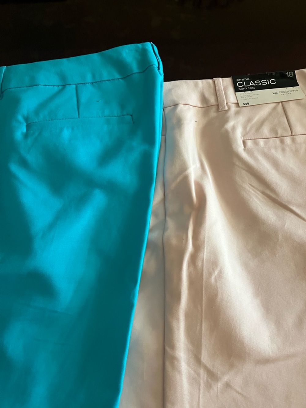 Liz Claiborne Pants Duo - Turquoise and Pale Pink